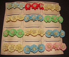 Vintage Barrettes – Celluloid Czech Flower Barrettes in 5 different colors