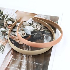 Multicolor Satin Cloth Fabric Covered Thin Plain Plastic Headband Accessories
