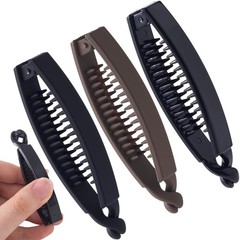 Winsyison 3pcs Banana Hair Clips, Non-Slip 1 Count (Pack of 3), 3 Colors-C