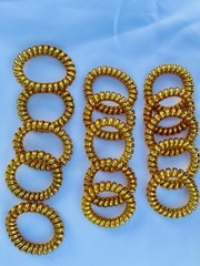 15 Pcs Gold Spiral Coil Hair ties Dent free Hold Kids &Adult Elastic Hair Tie