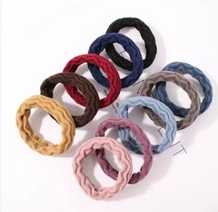 10PCS Colorful Wave Hair Ties Elastic Seamless Hair Bands Ponytail Holders