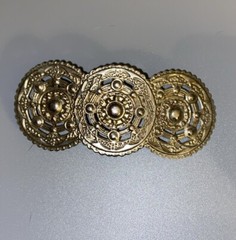 Barrette Hair Clip Concho Style Embossed Made in Korea Vintage