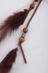 Boho Feather Headband Indian Hippie Gypsy Headpiece Feather Tassel Headdress Adj