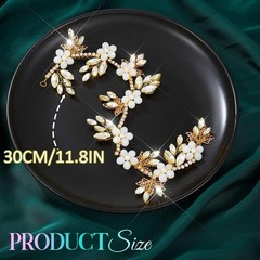 Crystal Wedding Headband Flower Hair Vine Silver Bridal Headpieces for Brides…