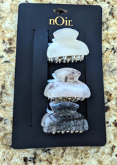 Noir 3 Pack Mini 1.5″ Hair Clips Claw Beige Grey