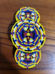 Beaded Multi-Color Triple Rosette Barrette