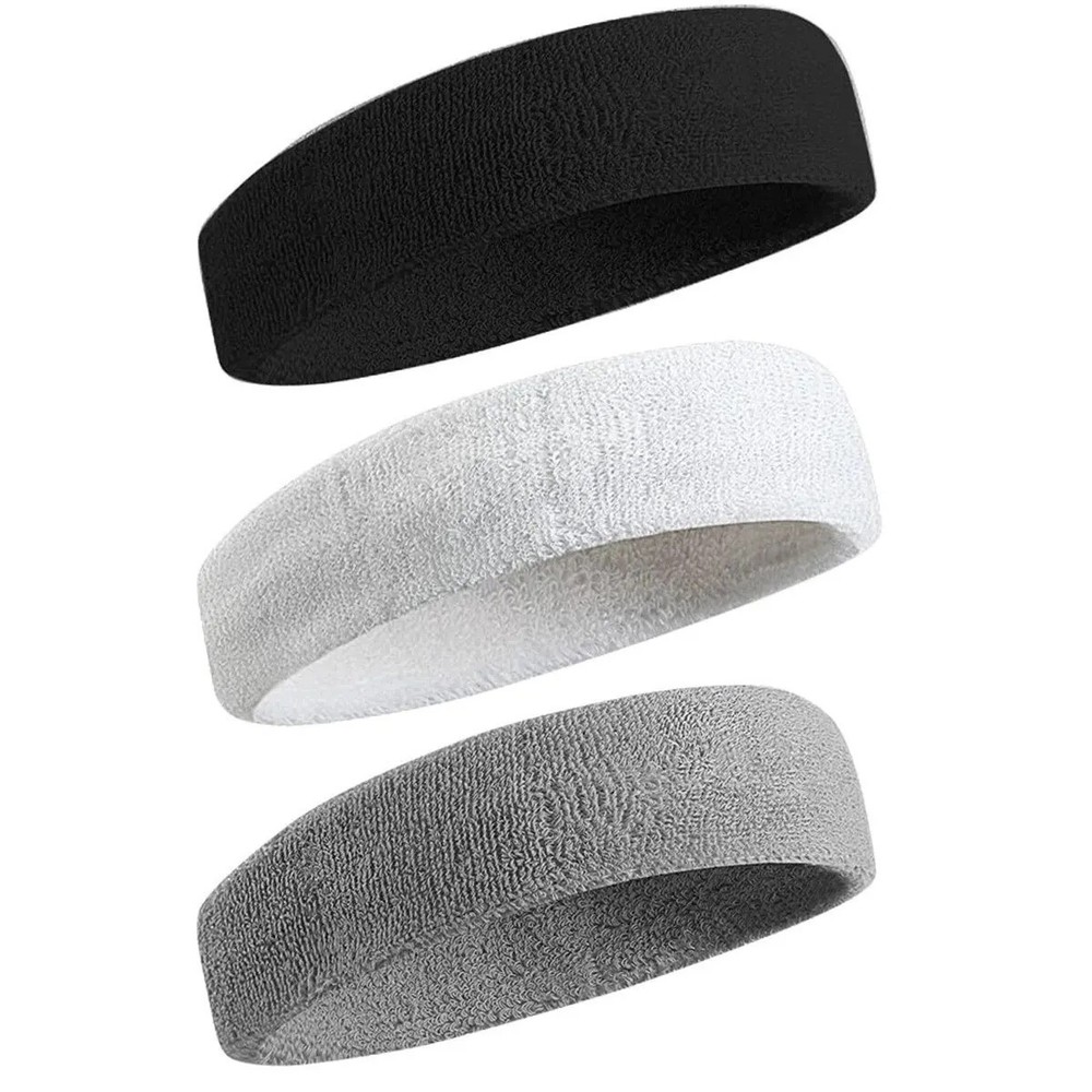 3pack Sports Headband Yoga Gym Sweatband Women Men Hair Bands Head Sweat Band