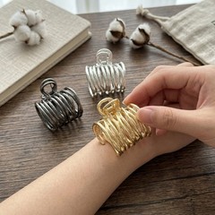 3Pcs Metal Textured Hair Claw Clips Non-slip Jaw Clips for Thick Hair