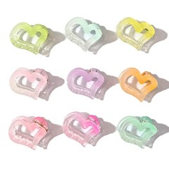 Qingxii Decorr Colorful Acrylic Bow 1 Count (Pack of 1), Mixed Colors-Heart