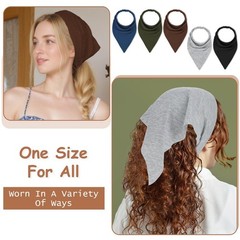 Gjinxi Triangle Bandana 5Pcs Elastic Scarf Headband Large Boho Head Scarves N…