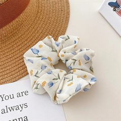 Fresh Style Floral Pleated Hair Bands High Elasticity Fashion Hair Scrunchies Su