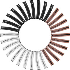 30 Pieces Hair Clip, Open Center Domed Metal Barrettes, Open Center Barrette