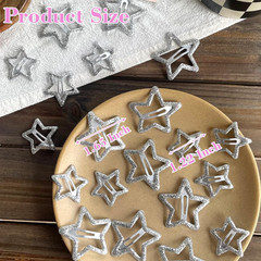 20 PCS Sparkling 1.22″ and 1.65″Star Hair Clips Snap Hair Accessories Non Slip C