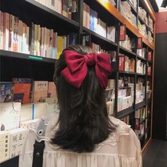 Ladies Hair Pin Elegant Solid Color Big Bow Hair Clip Women Student Uniform Suit