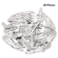 WILLBOND 30 Pieces 3.1 Inch Large Metal Snap Hair Clips Nonslip Silver