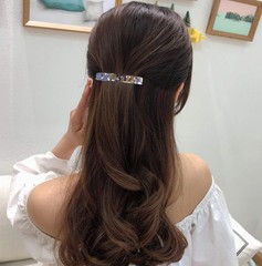 2PCS French Design Hair Barrette Tortoise Shell Celluloid Rectangle Hair Clips