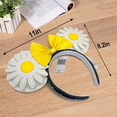 New Disney- Yellow White Daisy Flower Headband Sunflower Minnie Mouse Ears Park