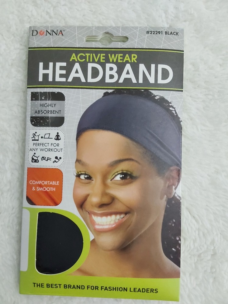 DONNA Active Wear Headband #22291 BLACK Perfect for Any Workout