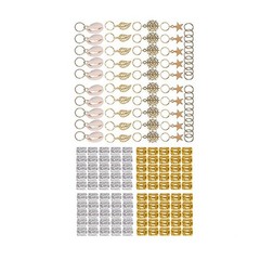 160Pcs Hair Jewelry Braid Ring Cuff Decor Pendants Dreadlocks Beads Accessories;