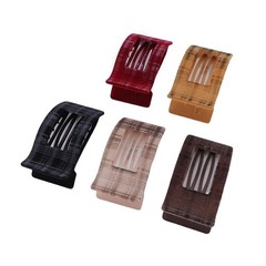 5 Pack Elegant Stylish Large Flat Hair Clips For Women Black Red Brown