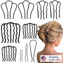 12× Hair Side Comb Vintage Hair Fork Clip U Shape French Twist Hair Pin Hair USA
