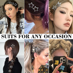 20 PCS Sparkling 1.22″ and 1.65″Star Hair Clips Snap Hair Accessories Non Slip C