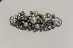 Hair Barrette Faux Pearls Rhinestone Elegant Wedding Party Pageant