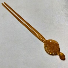Japanese Kanzashi Hairpin 147mm Amber color Hairornament Kimono Oiran Geisya