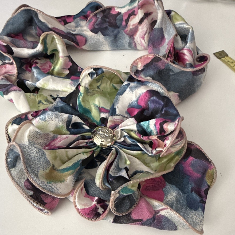 Women’s Multicolor Floral Flower Fabric Bow Hair Clip Barrette Metal Clip-On