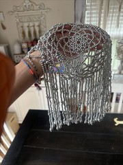 Beautiful Silver Beaded Cleopatra Inspired Headdress Headband Hair Accessory