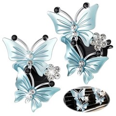 Thinp 2 Pcs Dual Butterfly Car Vent Clips, Bling Diamond Air Vent Clips Cute