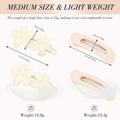 8PCS Flat Hair Clips Matte Claw Clips 2 Styles Hair Accessories for Women Girls