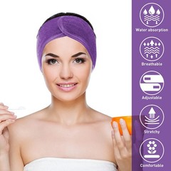 Spa Headband 3 Pack Ultra Soft Adjustable Face Wash Headband for Face Washing…