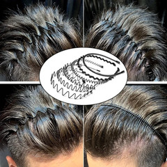 6Pcs Metal Hair Headband Wave Style Hoop Band Comb Sports Hairband Men Women
