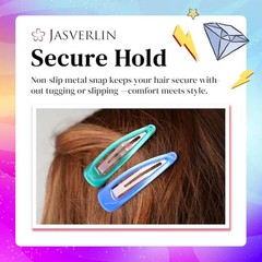 48 Pcs Snap Hair Clips 2 Inch, Y2k Cute Metal Hair Barrettes 2 Inch Neon Pop