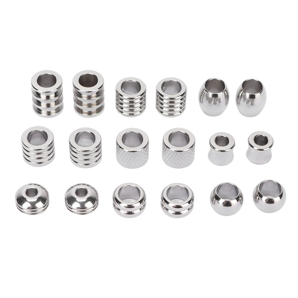 Estink Viking Beard Beads, Pack of 18 Stainless Steel Hair Tube Beads Norse Viki