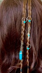 Faux Fake Turquoise Southwest Tribal Hair Spiral Braids Twist Clip Set of 5