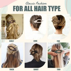 Flat Hair Clips for Women – 6 PCS French Claw 1 Count (Pack of 6), Basic
