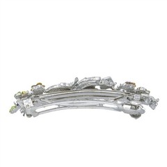 The Crystal Butterfly and Flower Green Barrette