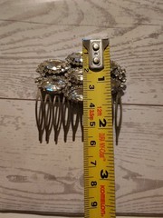 Rhinestone Crystal Hair Comb 7 Oval Cluster Wedding Party Business Dinner