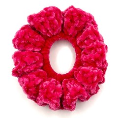 Sparkle Hot Pink Crochet Velvet Scrunchies, Durable, Soft Polyester