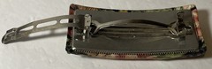 Vintage Hair Clip Barrette Fabric Floral & Metal 3.75 X 1.75”