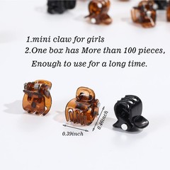 DIYOVNAK 100-Piece Pack of 0.39inch/1cm Hair Claws Clips – Plastic Mini Hairp…