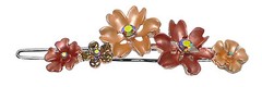 Crystal Flower Barrette with Snap-On Hair Clip for Thin Hair YY86400-11