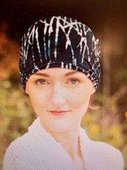 New Wide Headband Hair Wrap Pullover Batik Gaiter Scarf PEACOCK FEATHERS Red