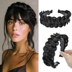 Hair Wide Braided Headbands Hair Piece for Women Synthetic Hair Braid Hairband