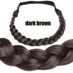 Women Hair Braided Headband Plaited Synthetic Plait Hairband Hairwear as Human