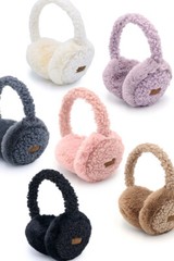 C.C Exclusive Warm Solid Color Faux Fur Sherpa Soft Fleece Headband Earmuffs