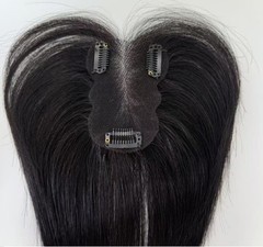 2.75″x4″Super Thin Breathable Lace 100% Human Hair Topper Wiglet Clip in 12″