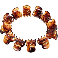 Hair Claw Clip 12 Piece Mini Plastic 1 Count (Pack of 12), Tortoise Brown